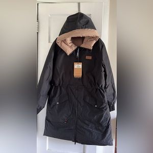 Picture winter long insulated coat, reversible, women’s extra large